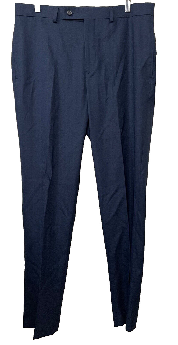NWT Calvin Klein Men's Slim-Fit Dress Pants in Navy Blue Size 34W 32L